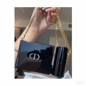 NEW Dior 2022 Limited Edition Rouge Dior Minaudière Clutch Crossbody Bag Black